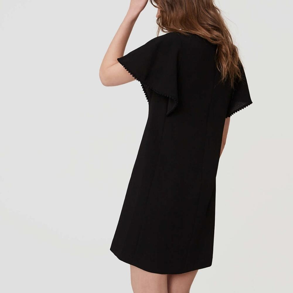 NEW Women's LOFT Black Pom Pom Shift Dress Size 2 XS
